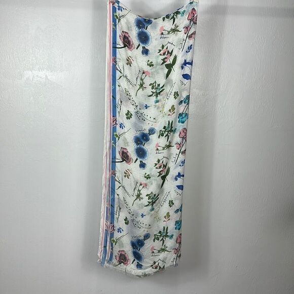 Floral Print Fringe Edges Lightweight Scarf - Picture 1 of 4